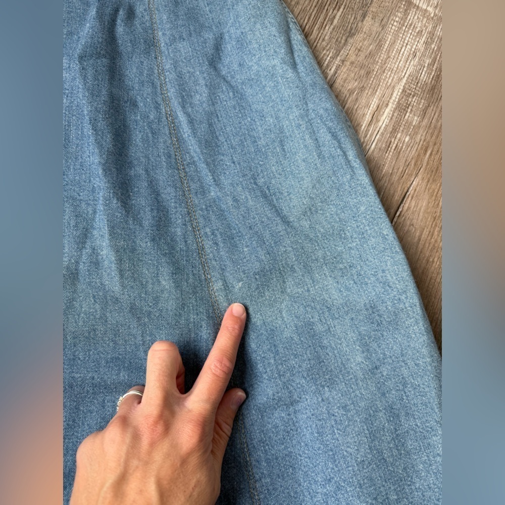 VTG Liz Claiborne Denim A-Line Skirt With Buttons Maxi Skirt Comfy Size S 2 4 - Picture 7 of 11